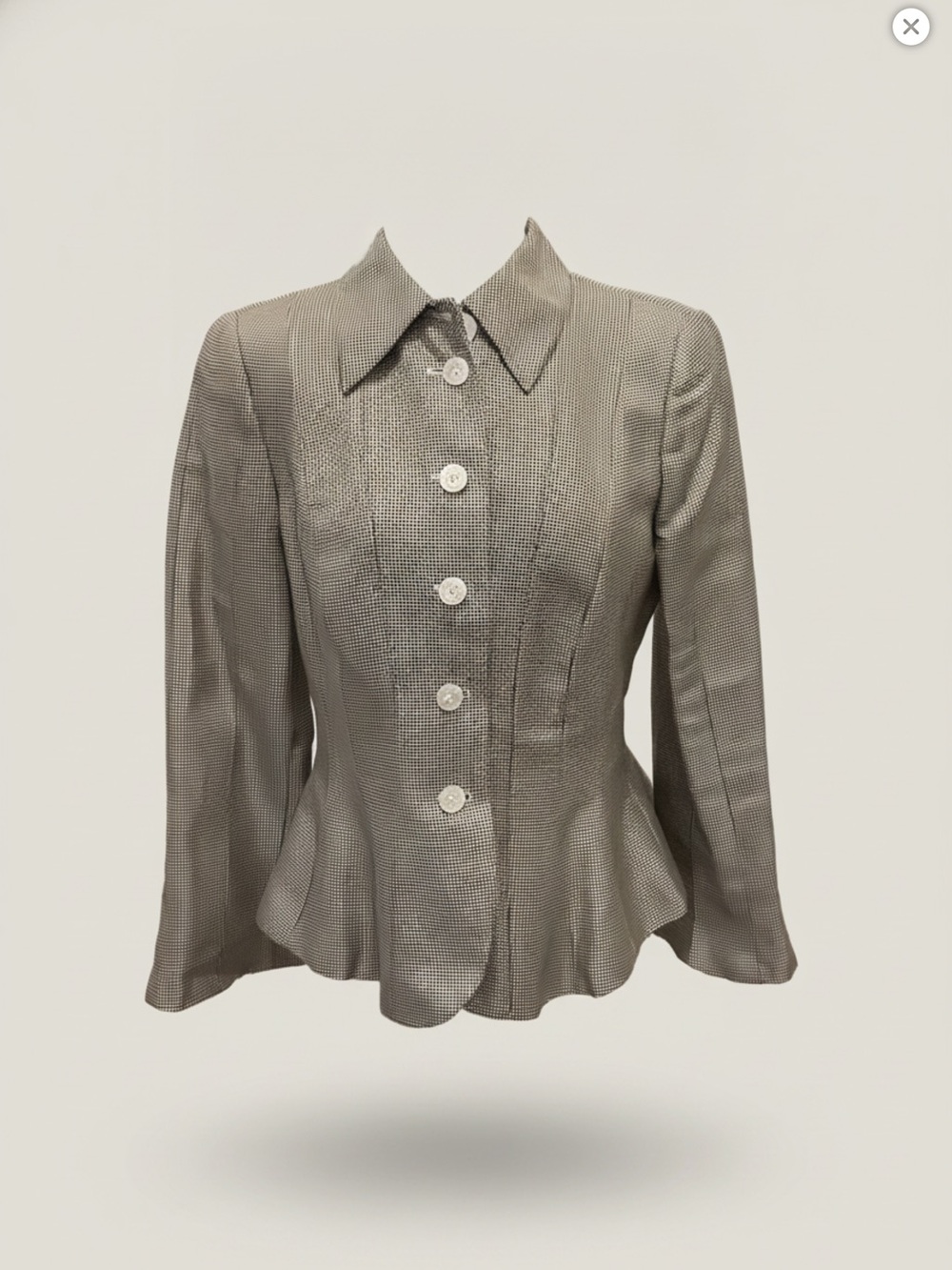 Armani Collezioni Gray Tailored Peplum Blazer